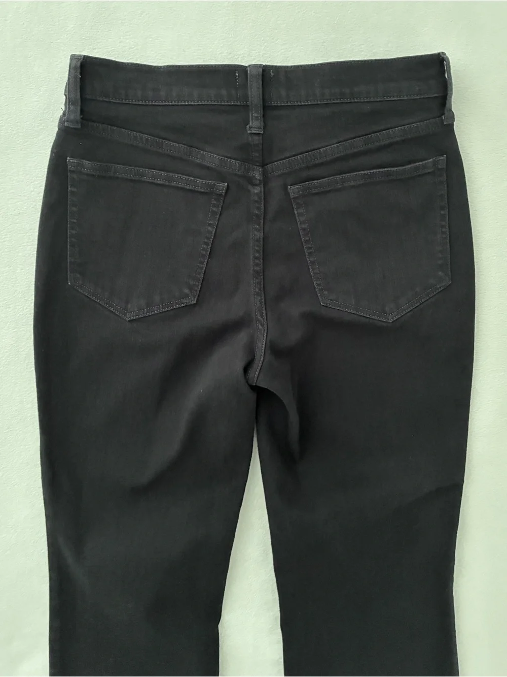 J.Crew Mid-Rise Flare Crop Jeans Womens 28 Black Stretch Denim Cropped Preppy